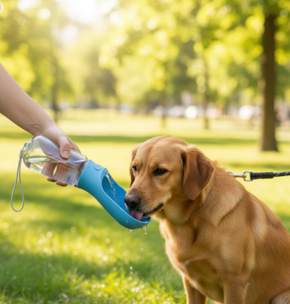 PawFlow 2 en 1™ | Botella Portátil para Mascotas