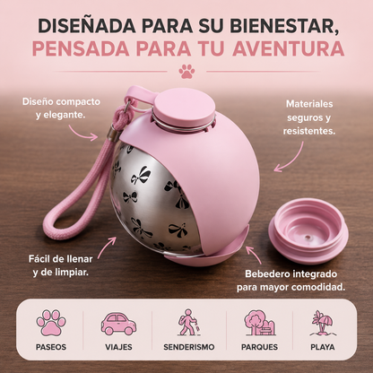 PawFlow 2 en 1™ | Botella Portátil para Mascotas