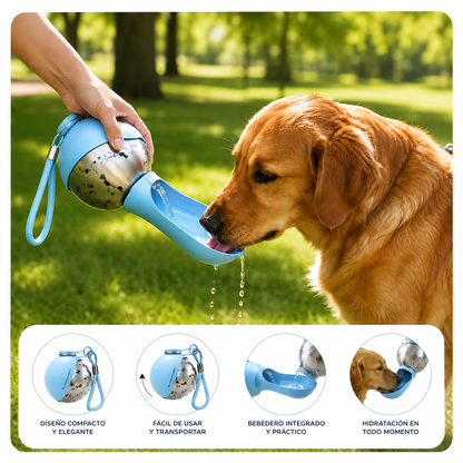 PawFlow 2 en 1™ | Botella Portátil para Mascotas